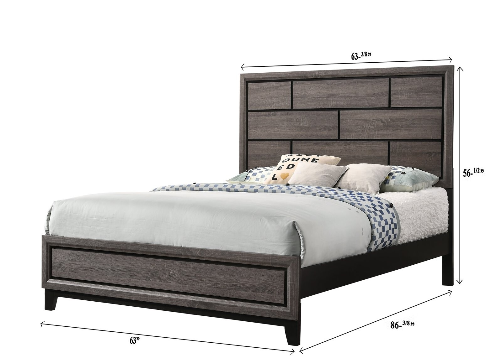 AKERSON QUEEN HEAD/FOOTBOARD GREY