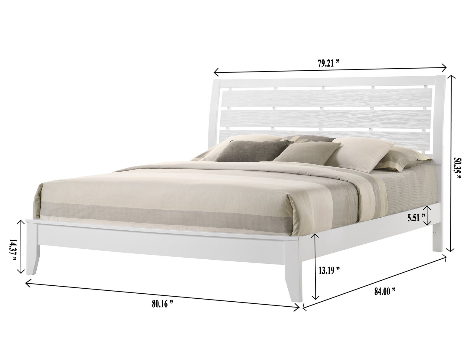 EVAN KING HEADBOARD/FOOTBOARD WHITE