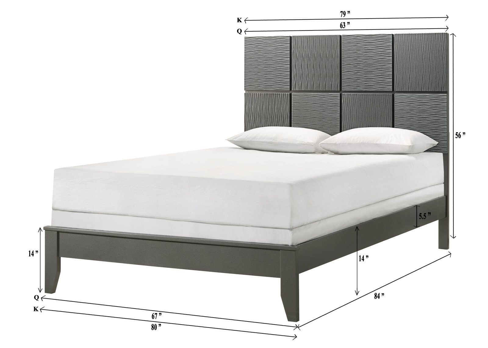 DENKER NIGHT STAND GUN METAL