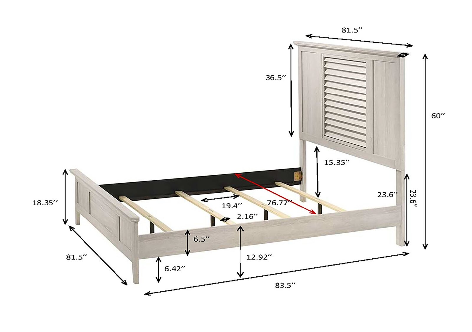 SARTER K.HEADBOARD/FOOTBOARD -WHITE