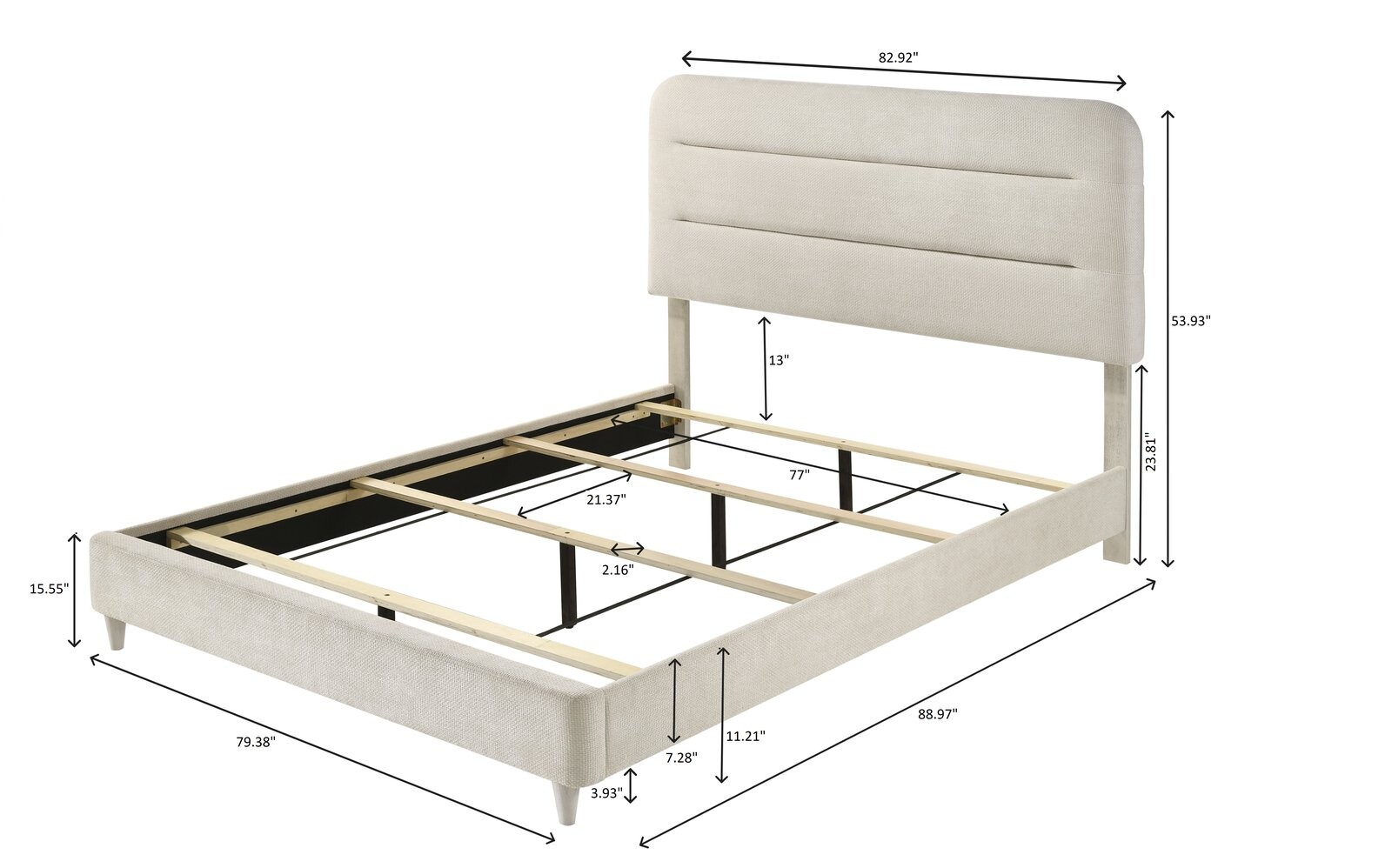 NYOMI K.HEADBOARD/FOOTBOARD -WHITE