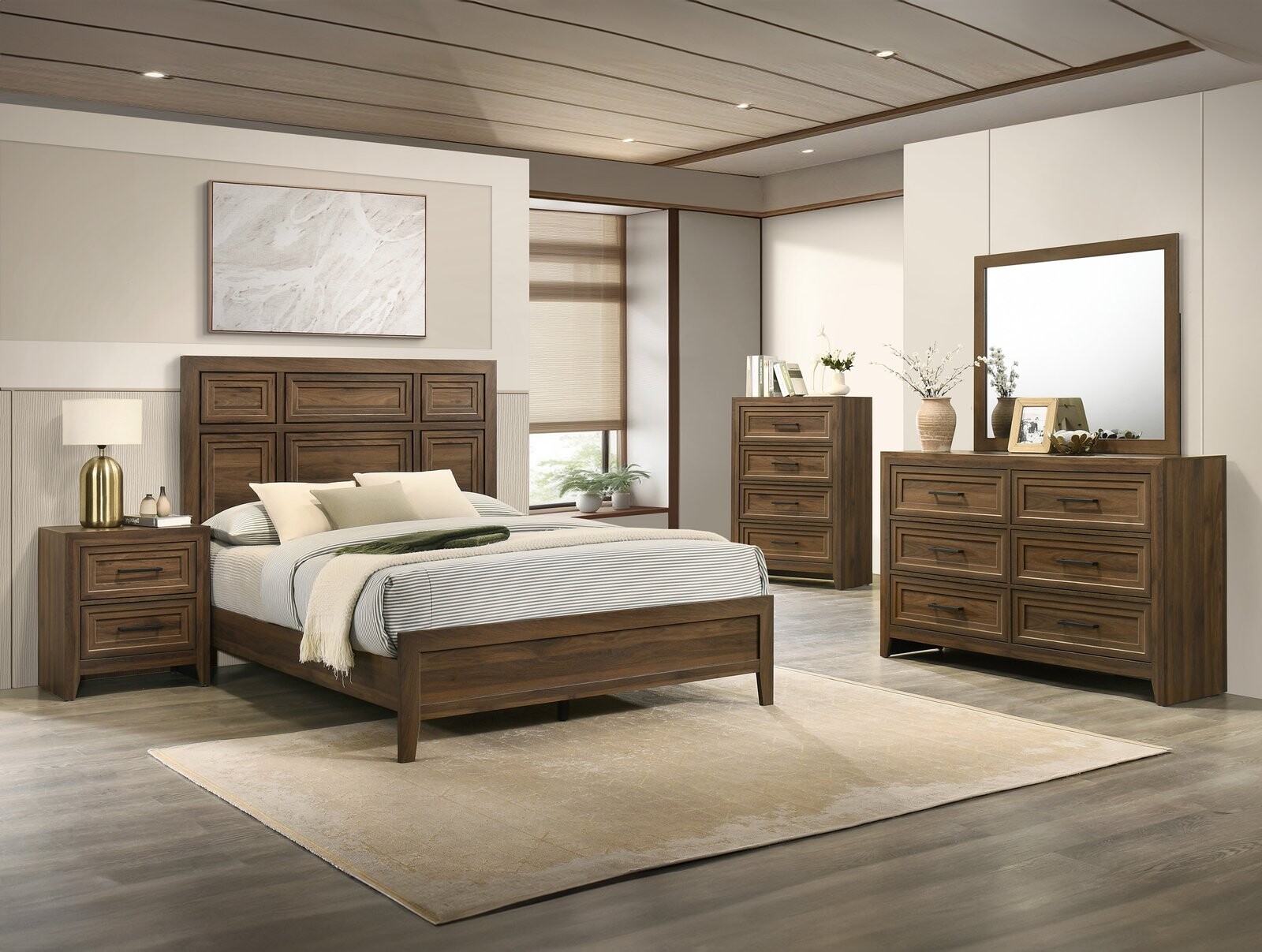 LORRAINE KING HB/FOOTBOARD BROWN