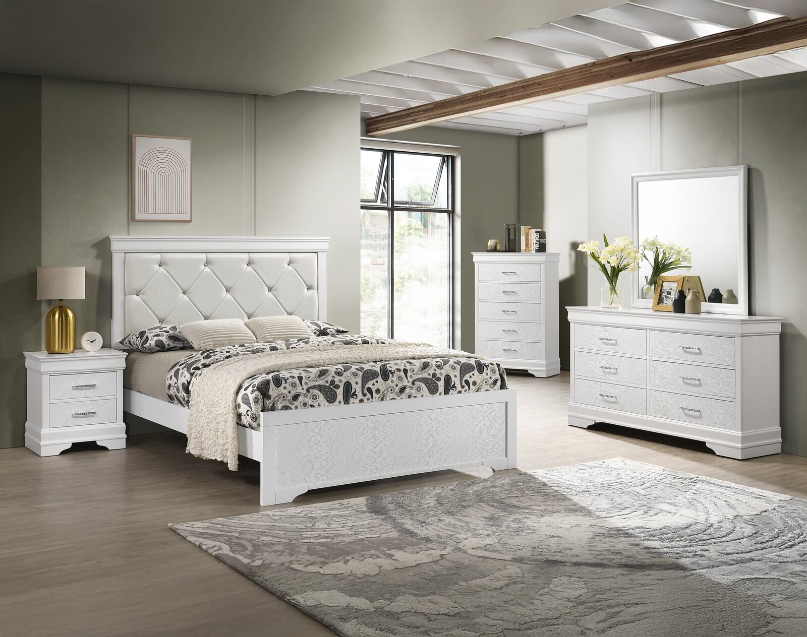 AMALIA FULL HEAD/FOOTBOARD WHITE