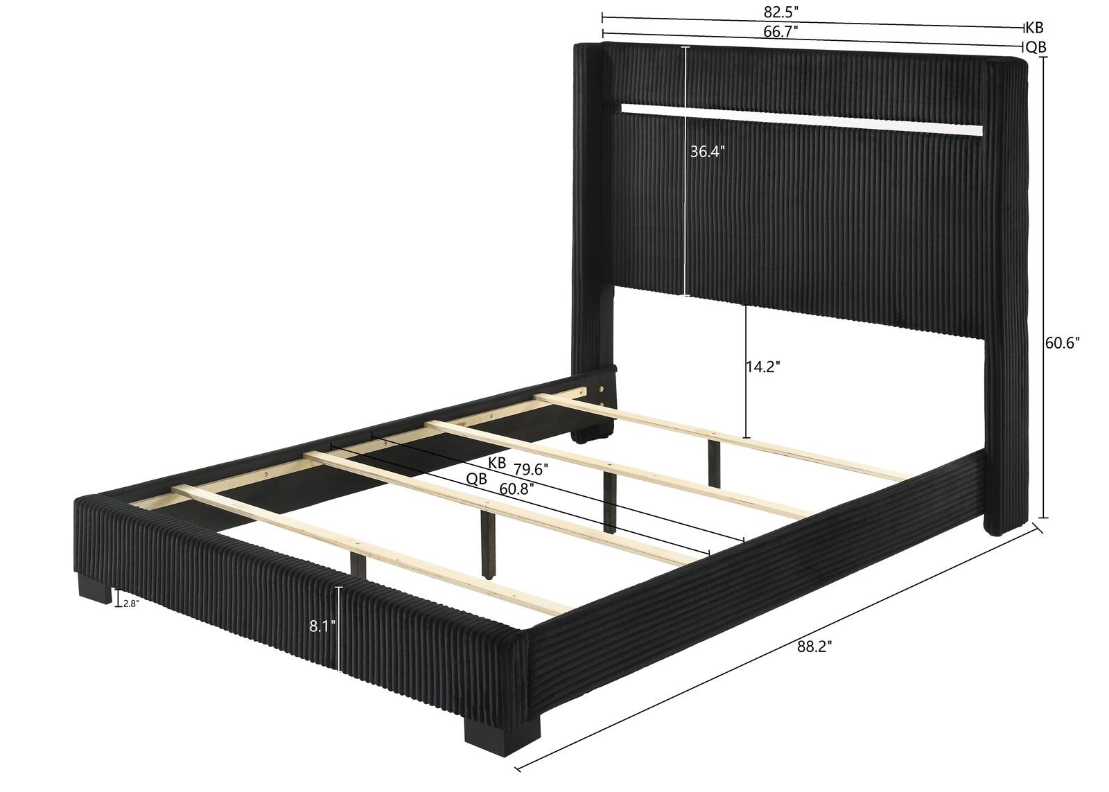 GENNRO KING HEADBOARD/FOOTBOARD