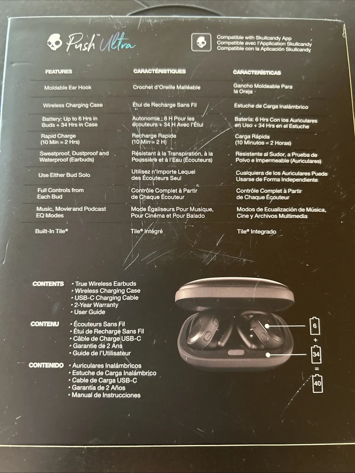 Skullcandy Zero Boundaries Wireless Sport Bluetooth Earbuds- Black Open Box - Image 4
