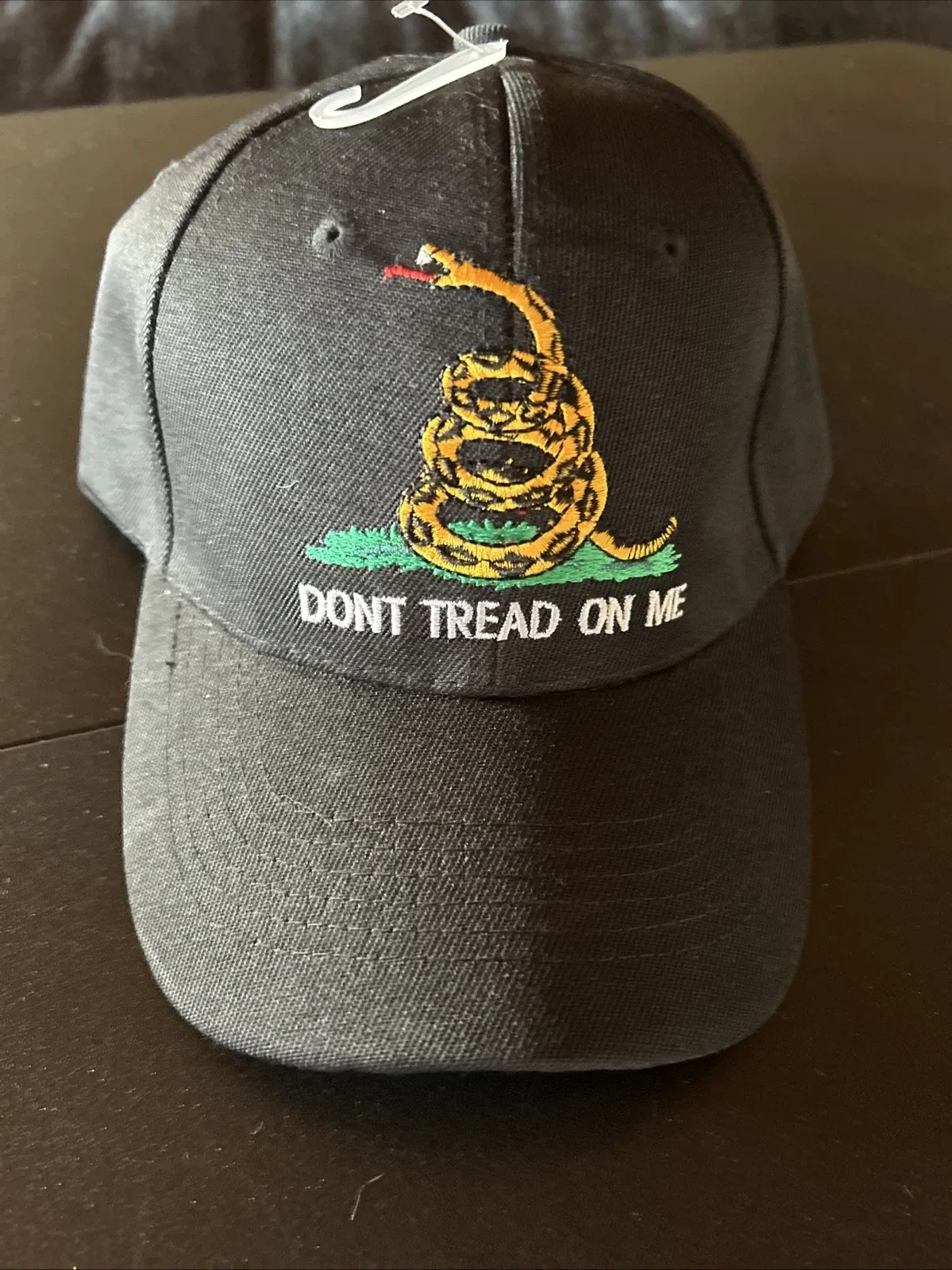 ‘Don't Tread On Me' Black Baseball Cap Adjustable Back Unisex New