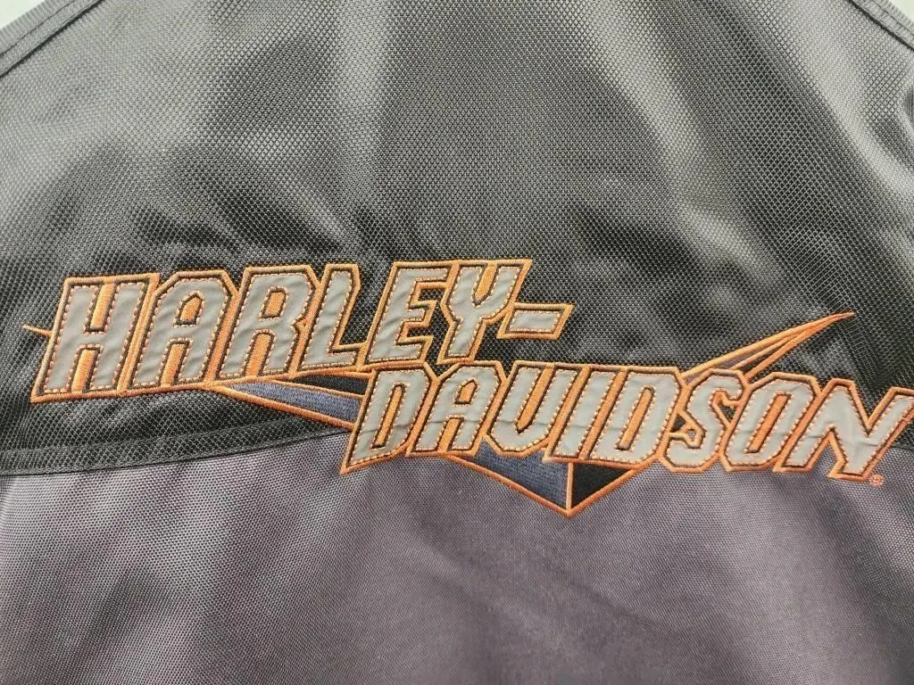 Harley Davidson Riding Jacket Two Tone Grey & Orange Reflective - Image 4