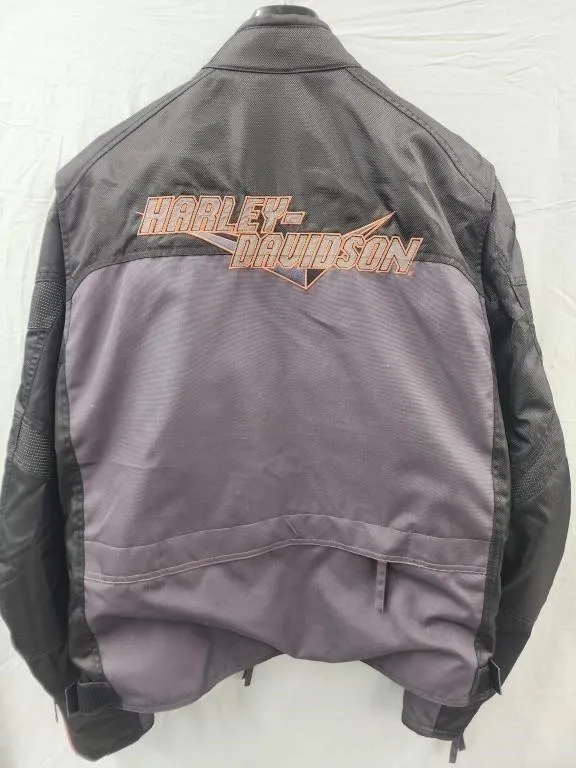 Harley Davidson Riding Jacket Two Tone Grey & Orange Reflective - Image 5