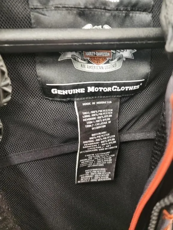 Harley Davidson Riding Jacket Two Tone Grey & Orange Reflective - Image 3