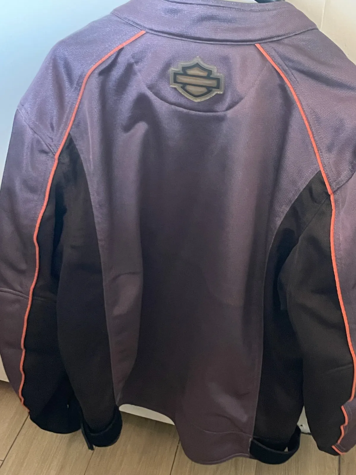 Harley Davidson Riding Jacket. Orange and Grey Size Large with Reflectors - Image 4