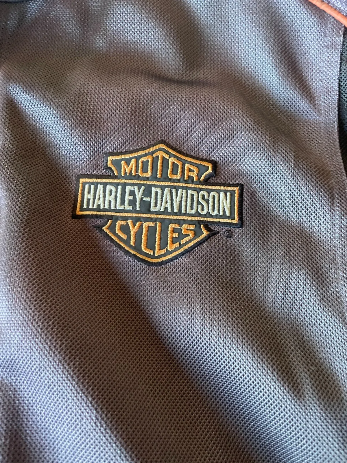 Harley Davidson Riding Jacket. Orange and Grey Size Large with Reflectors - Image 5