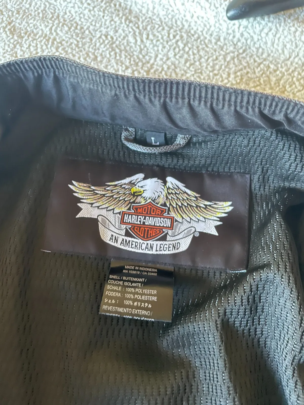 Harley Davidson Riding Jacket. Orange and Grey Size Large with Reflectors - Image 3