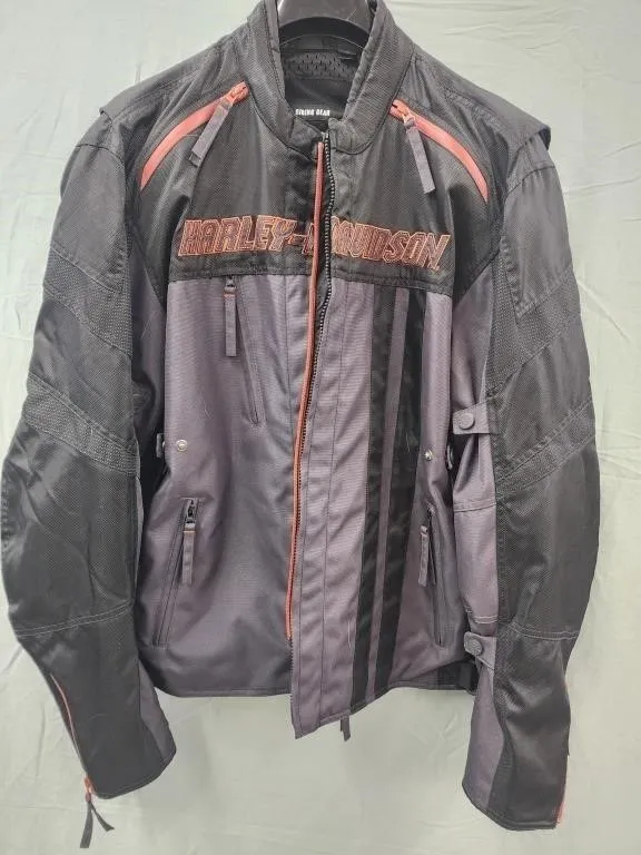 Harley Davidson Riding Jacket Two Tone Grey & Orange Reflective