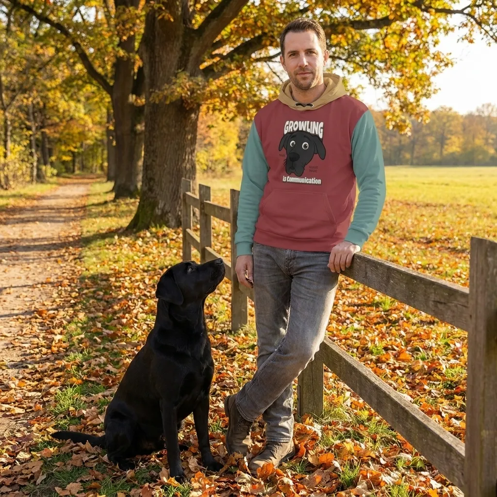 "Growling is Communication" Men's Cotton Hoodie