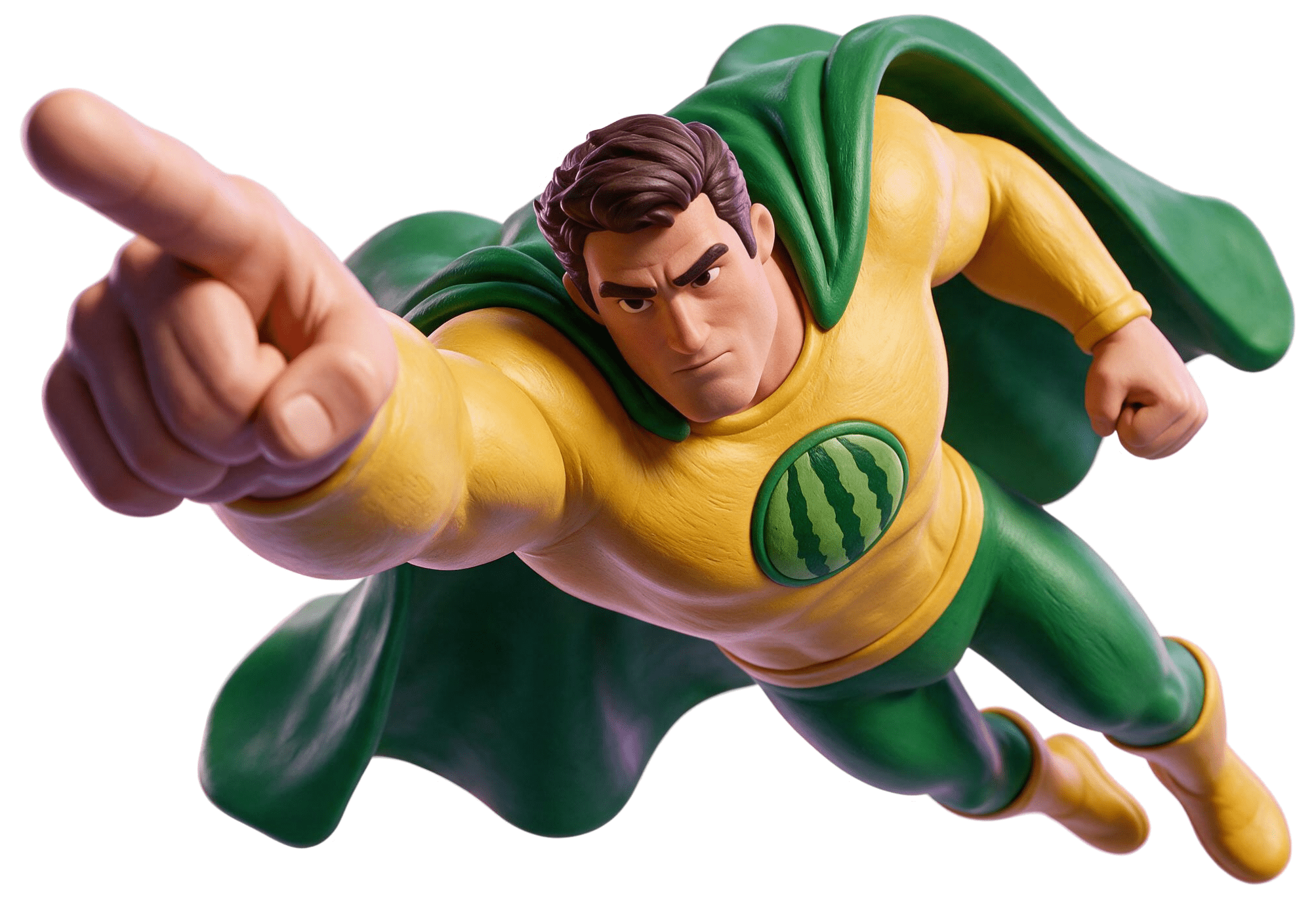 Mister Web Fixer - flying and pointing - Superpower Digital Marketing