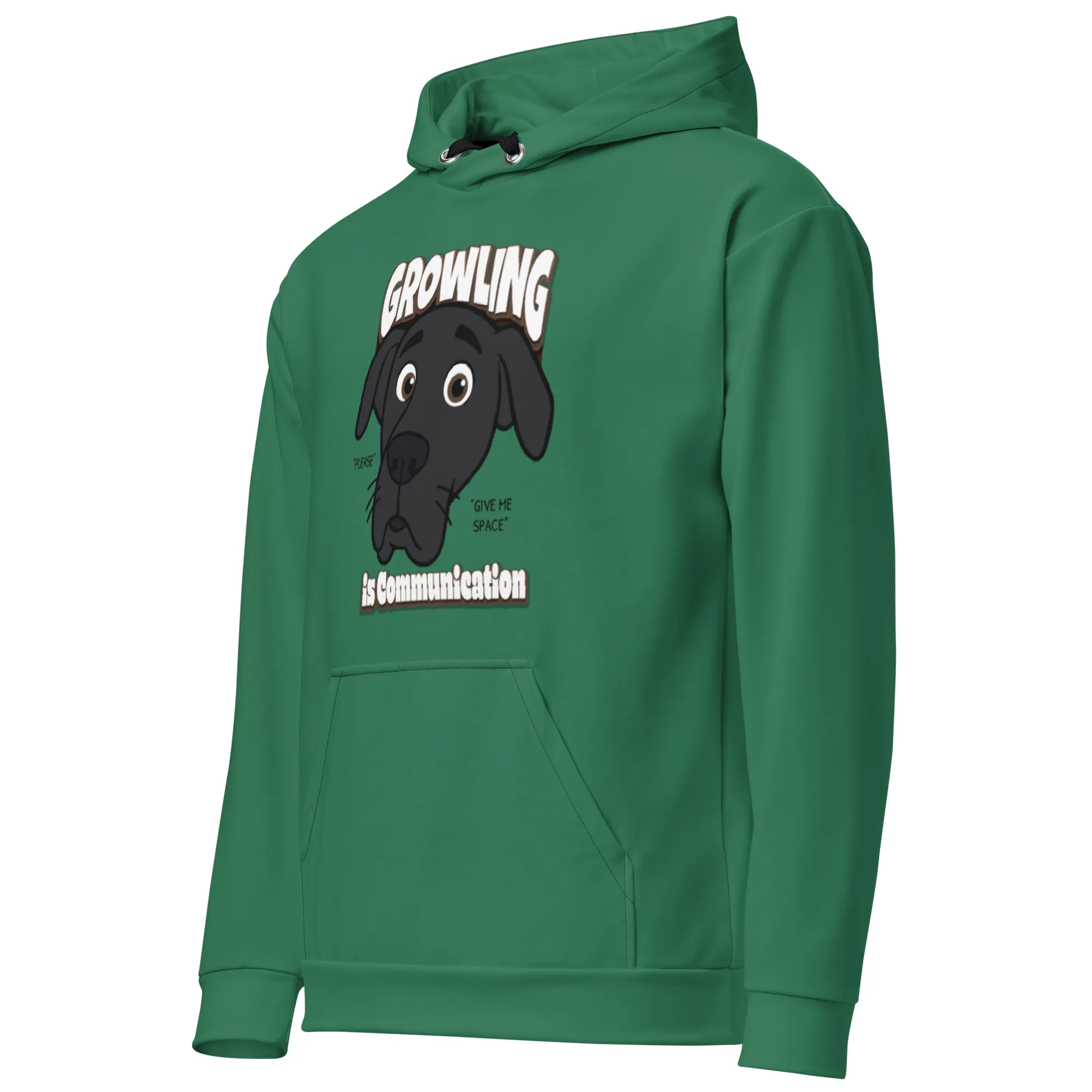 "Growling is Communication Men's Cotton Hoodie - Image 2