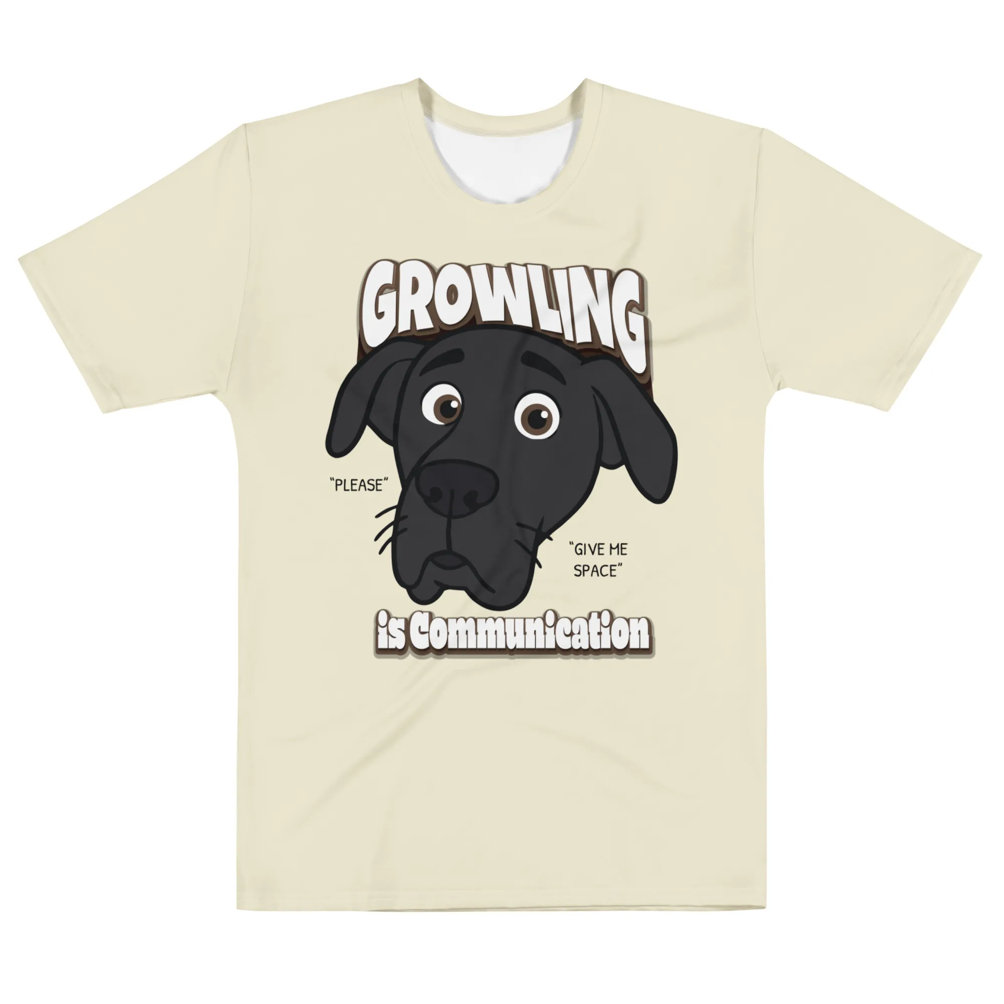 "Growling is Communication" Men’s cotton crew neck t-shirt
