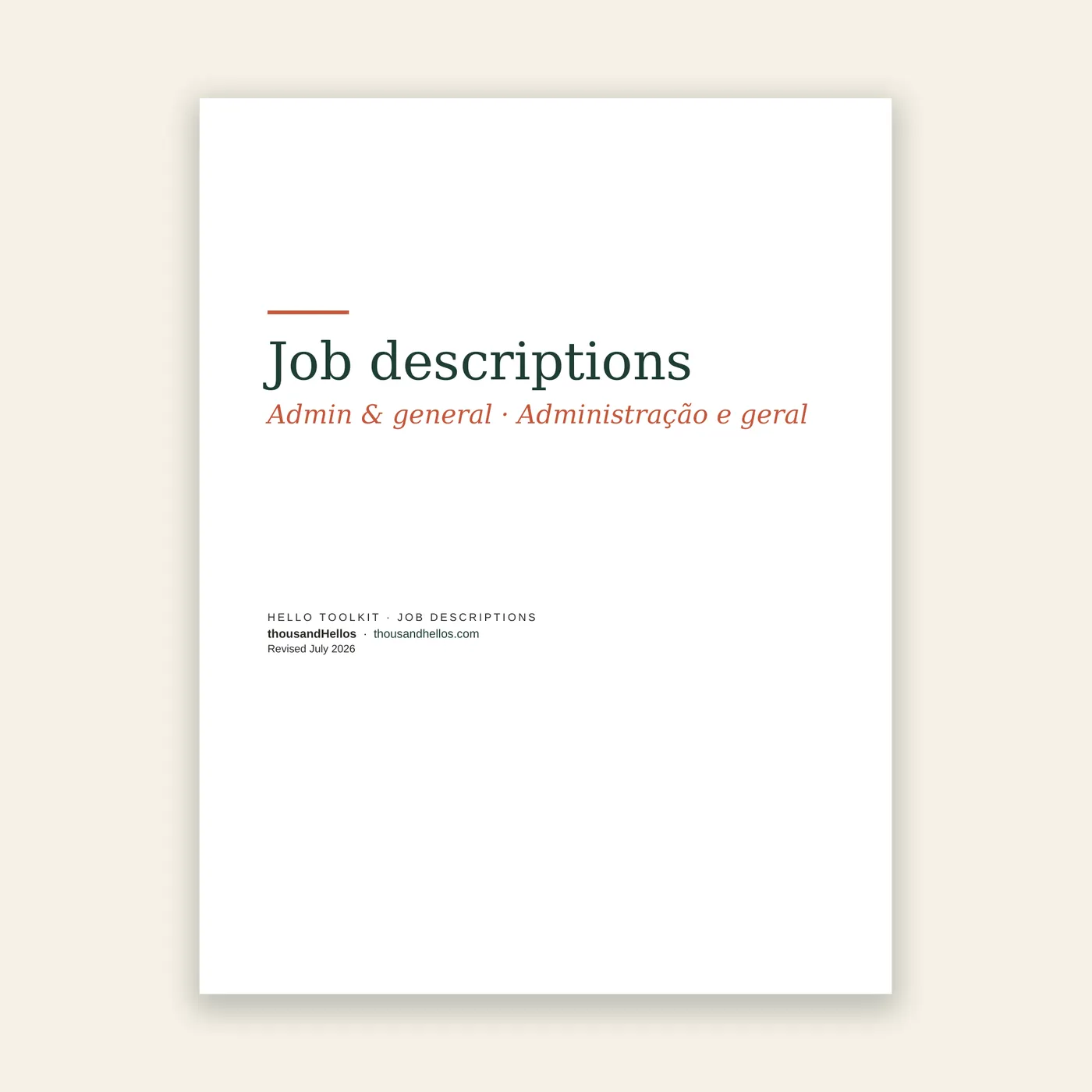 Admin and general job descriptions