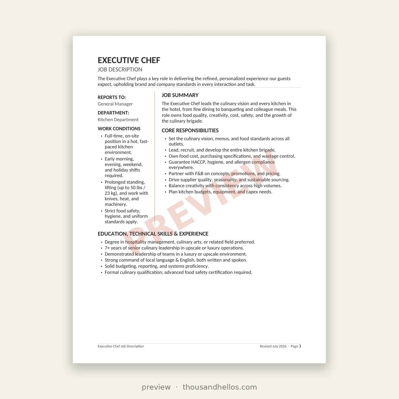 Hello Toolkit: Kitchen job descriptions - Image 3
