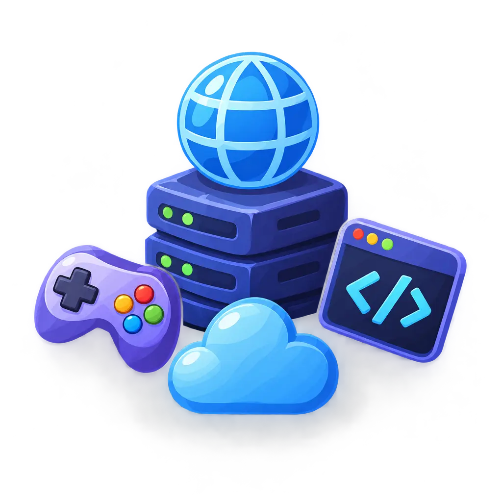 Modern web gaming tech stack icon