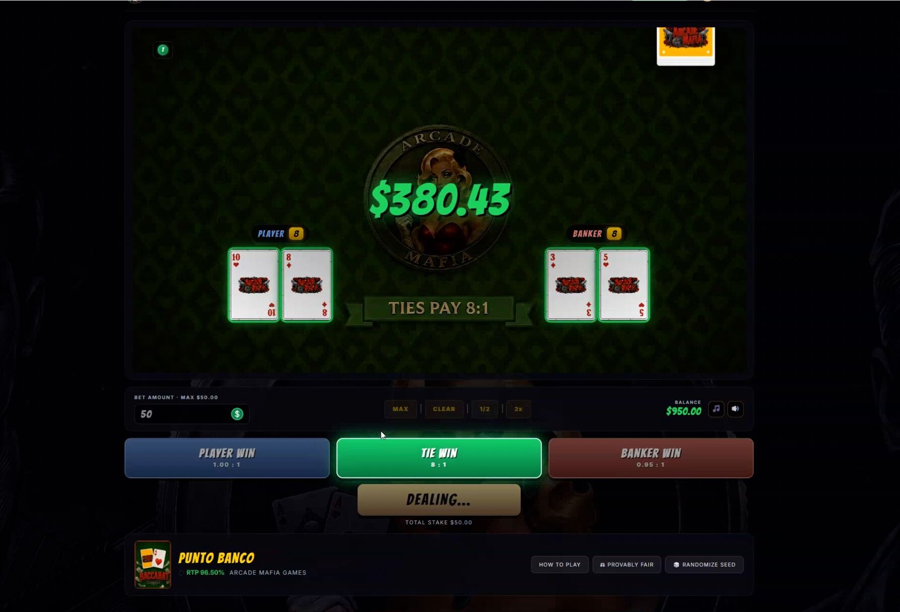 Baccarat game screenshot 2