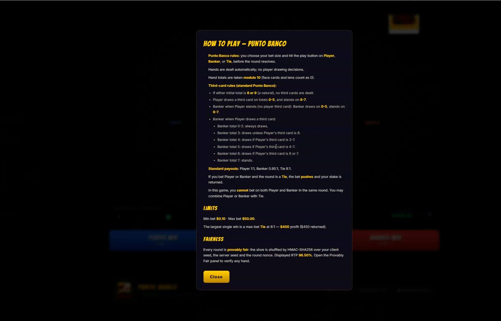 Baccarat game screenshot 6