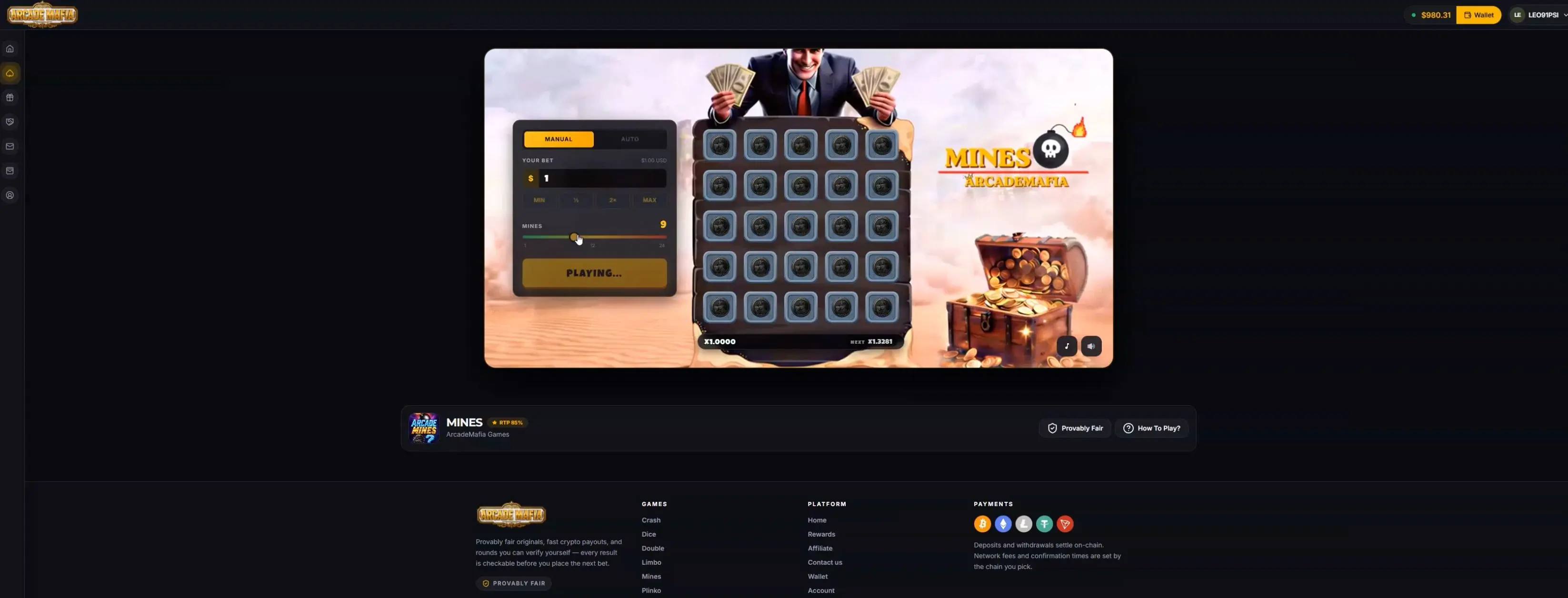 Mines game screenshot 1