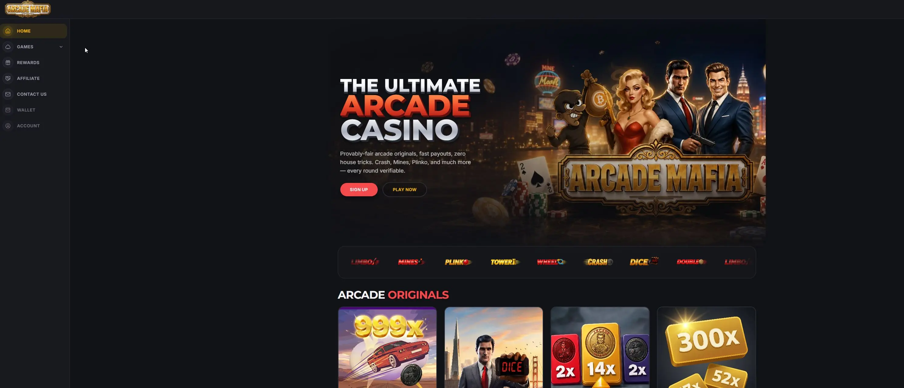 Full online casino platform screenshot 1