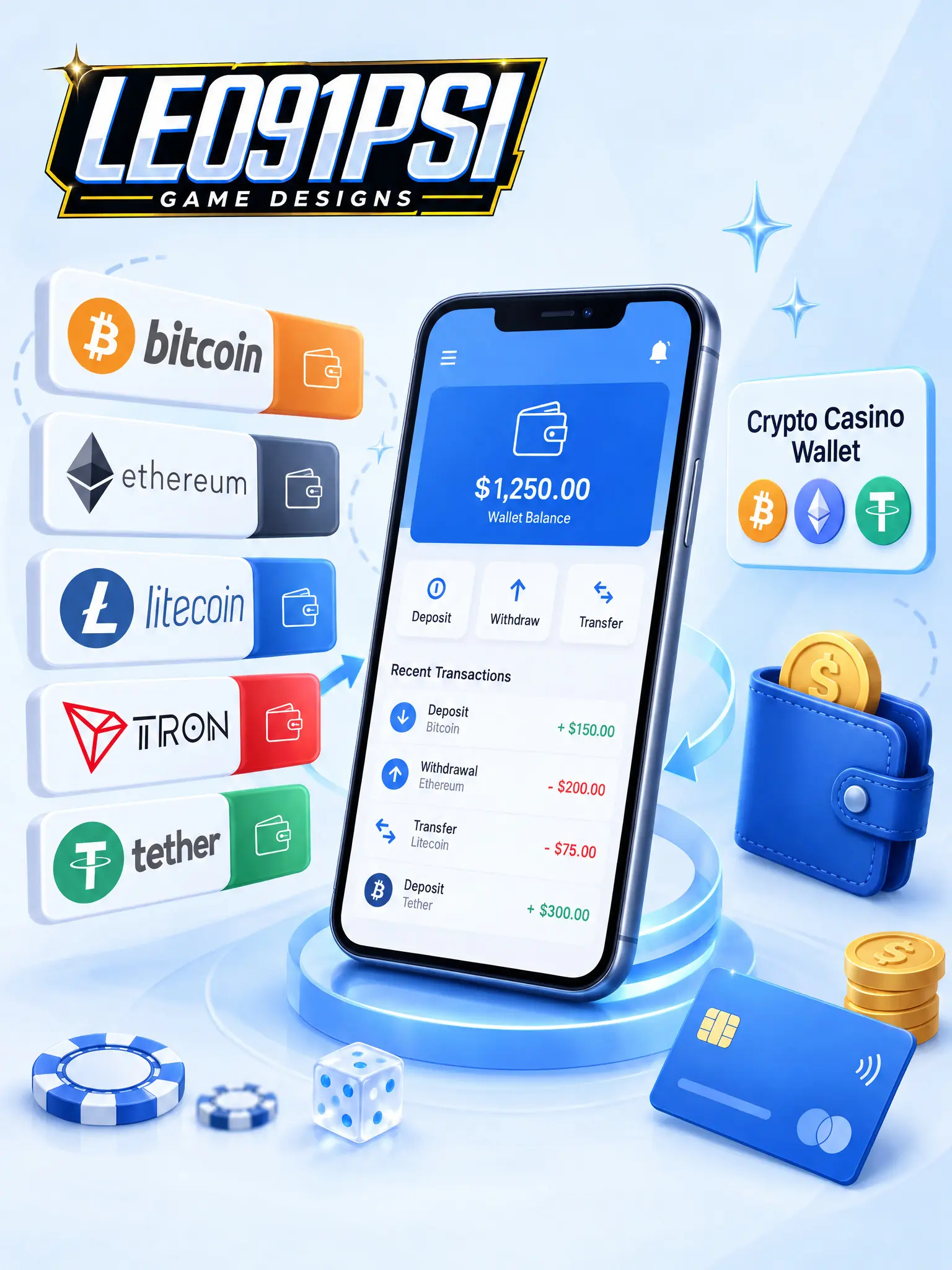 CUSTOM CRYPTO CASINO DEPOSIT / WITHDRAWAL WALLET SYSTEM
