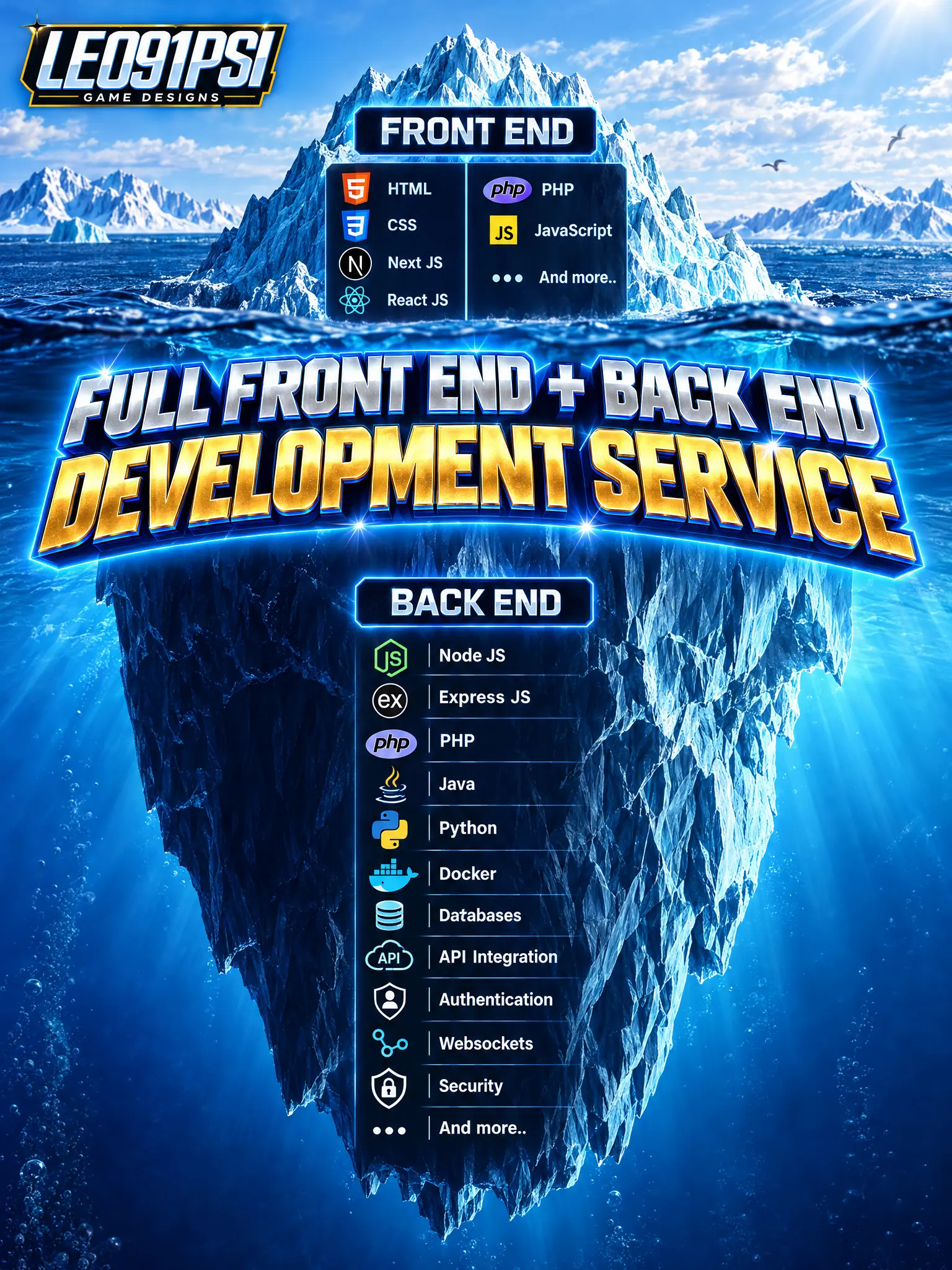 FULL STACK FRONT END & BACK END DEVELOPMENT SERVICE